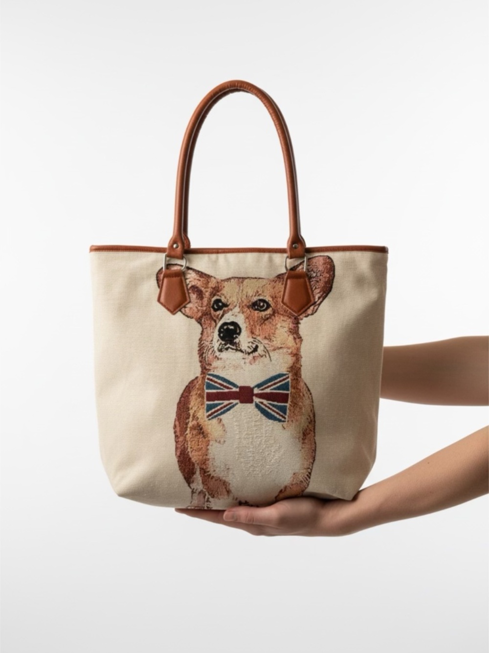 Adorable Corgi  On Zippered Tote Bag - Picture 2 of 11